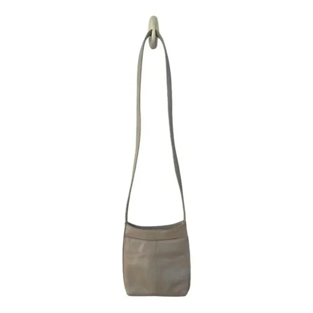 Jones New York Vintage Leather Shoulder Bag Slim Purse Bone​​​‎
